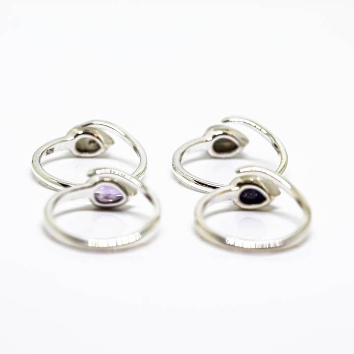 Quasar Gems USA - Wholesale Single Stone/Solitaire Ring - Gemstone Ring Sterling Silver Adjustable 3