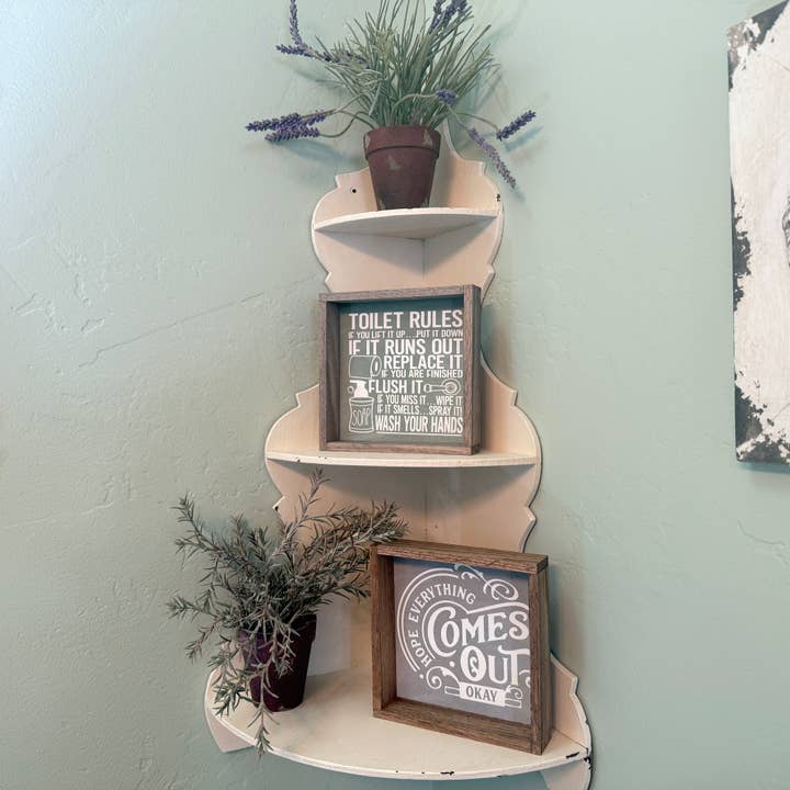 Hangout Home - Wholesale Bathroom Sign - Funny Bathroom Sign- Toilet Rules- Small Sitting Sign