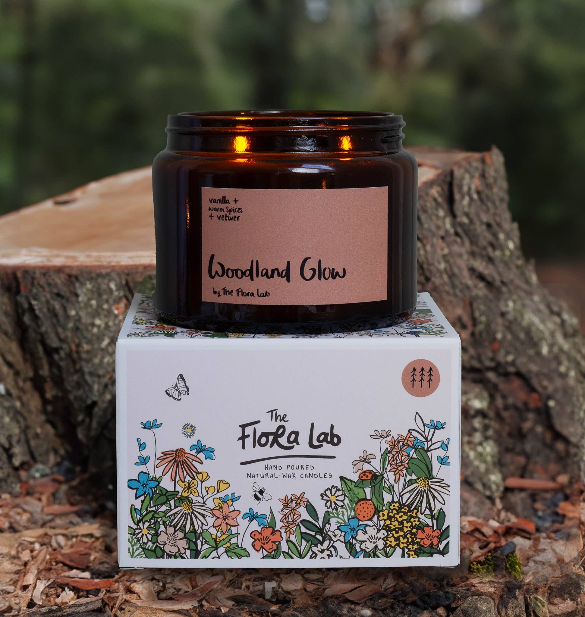 The Flora Lab | Hand Poured Natural-Wax Candles – wholesale Jar/filled candle – Woodland Glow Soy Wax Candle | Cosy Candle | Fall Candle2