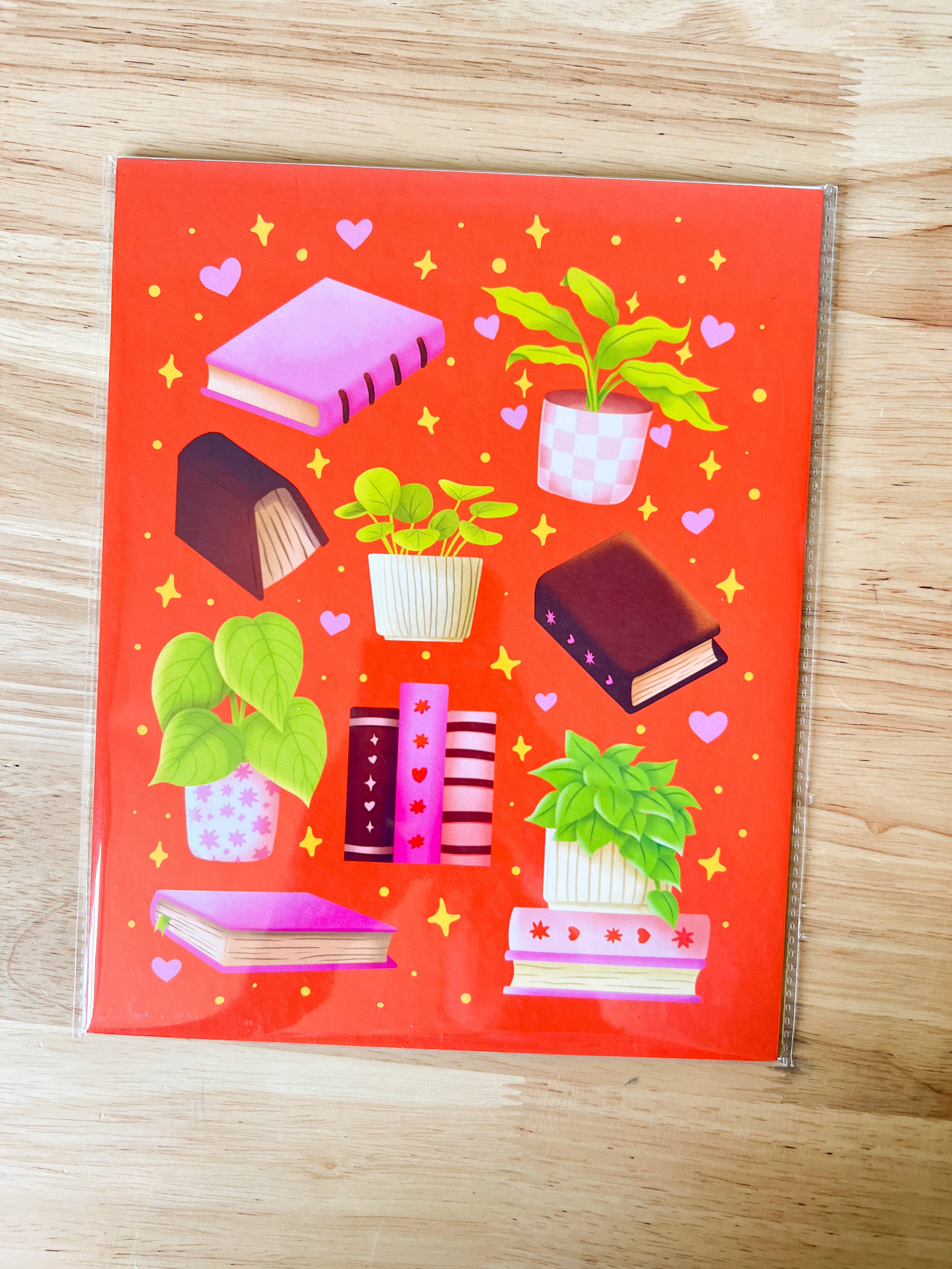 Chapter & Claw Studio - Wholesale Art Print - Books and Plants Bookish Art Print1