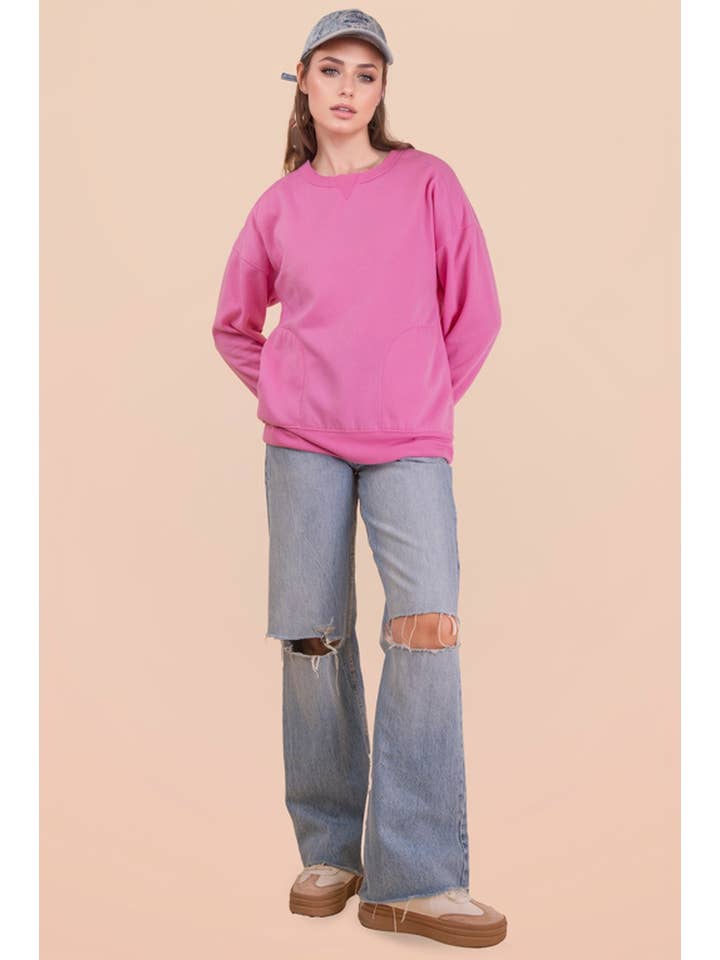 VERY J - Wholesale Knit Top - Women's - NT12385-Oversized Casual Comfy Solid Knit Top9