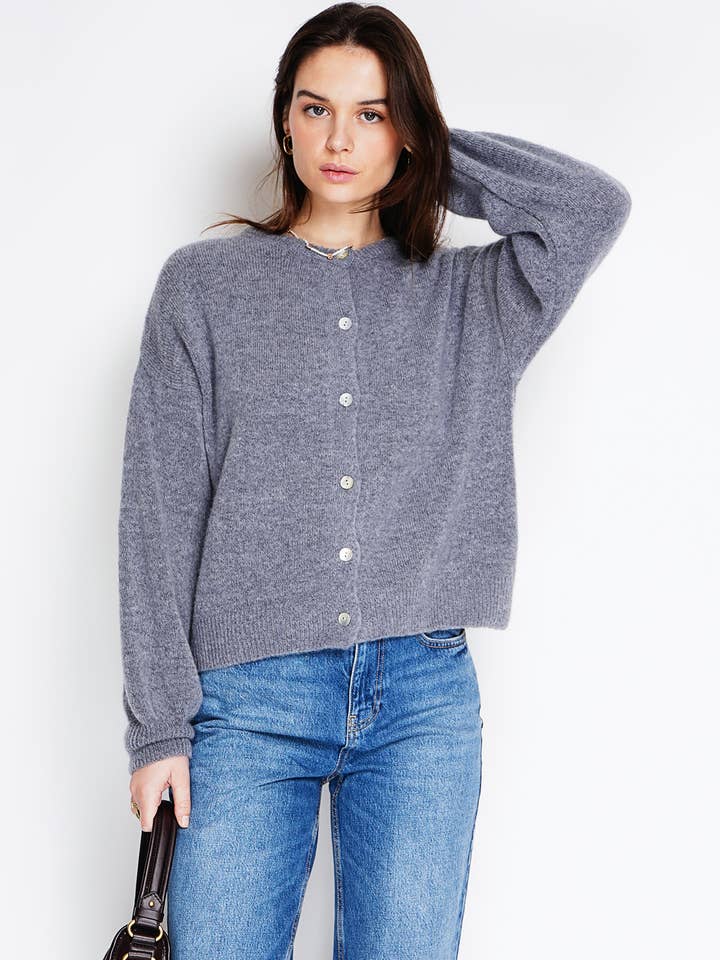 NOELINE - Wholesale Cardigan - Women's - Superfine alpaca and wool cardigan 75506