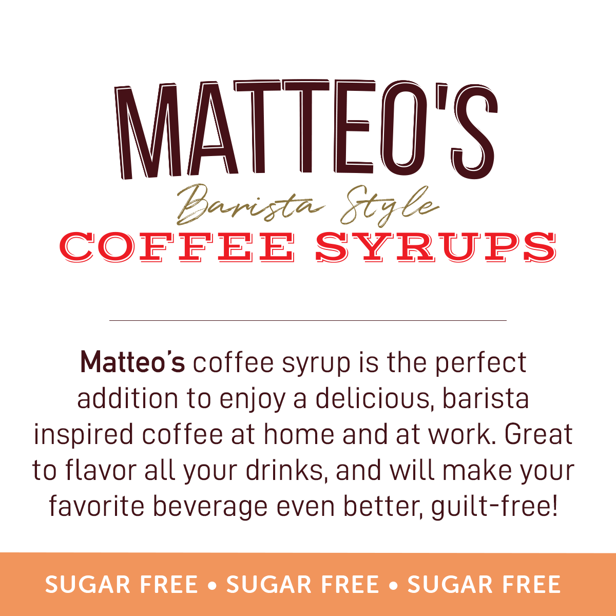 Matteo's - Wholesale Iced Coffee/Cold Brew - Matteo's Sugar Free Coffee Syrup, Salted Caramel, 0 Calories, 0 Sugar, Keto Friendly4