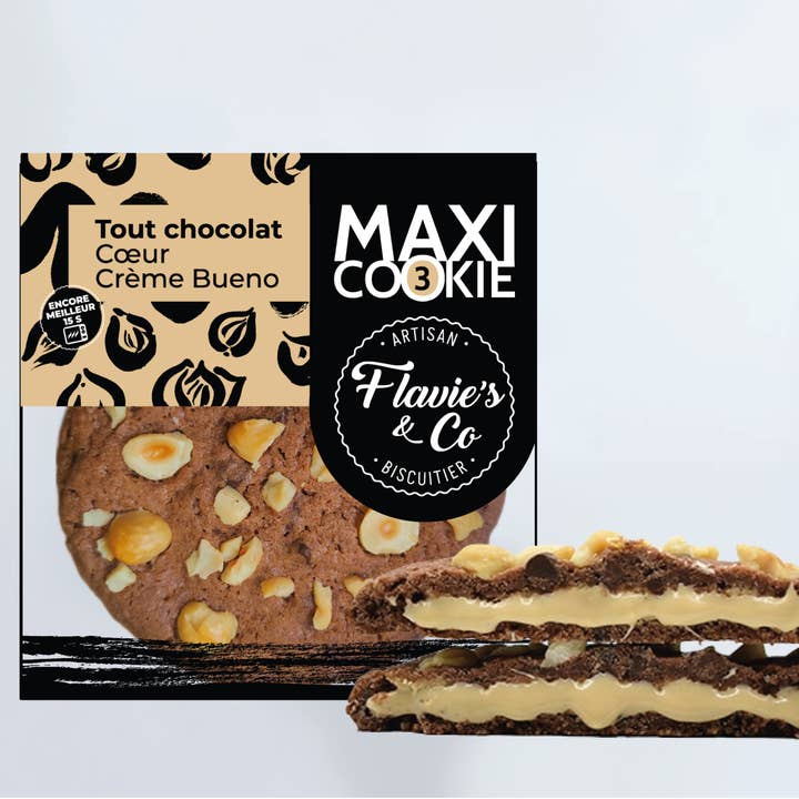 Flavie's & Co - Vendita all'ingrosso Biscotti - Maxi cookie al cioccolato con cuore cremoso Bueno1