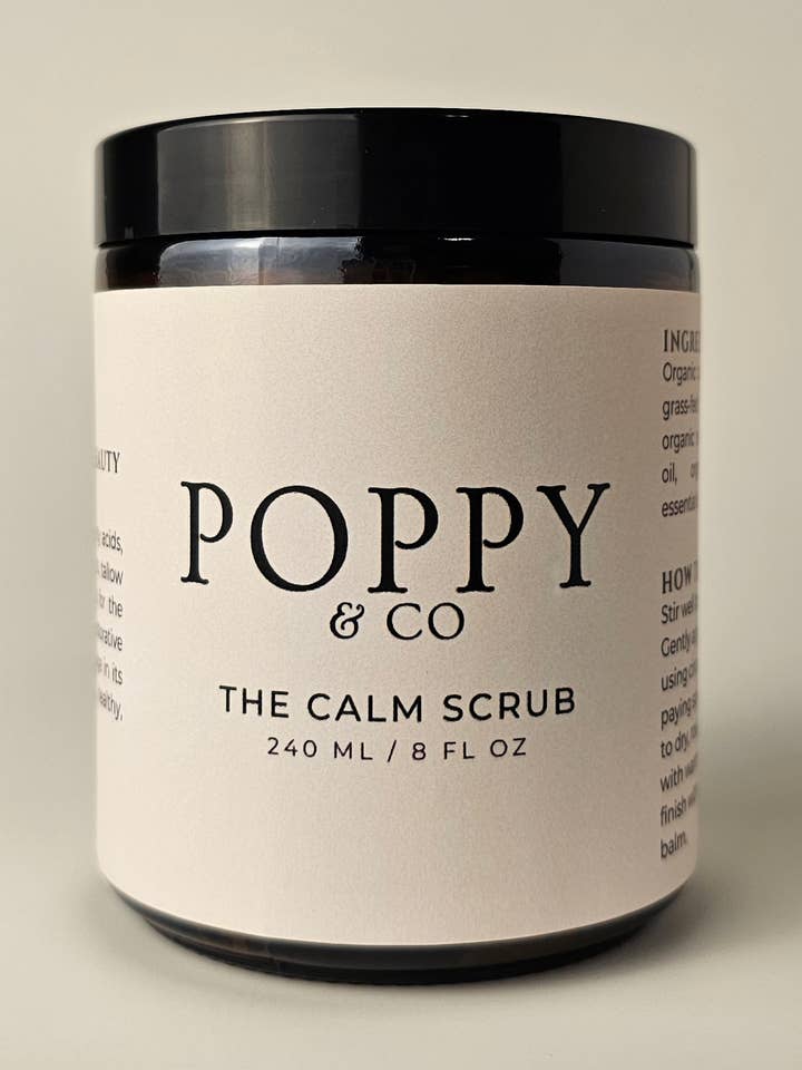 The Calm Scrub - Gommage au sucre de suif - 8 fl oz pour la vente par Poppy & Co