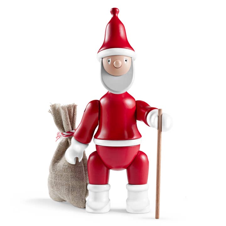 Kay Bojesen - People - Christmas -Santa Claus w/ Sack & Cane for wholesale by Danish Design Collective