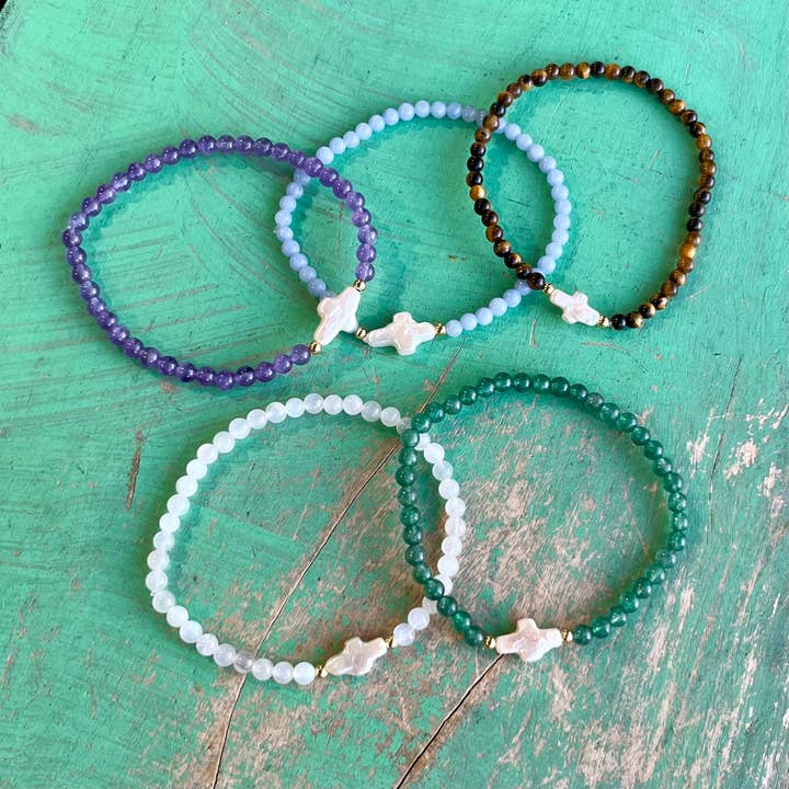 Love and Honor Jesus LLC - Wholesale Beaded Bracelet - Natural Stone Freshwater Pearl Cross Bracelet4