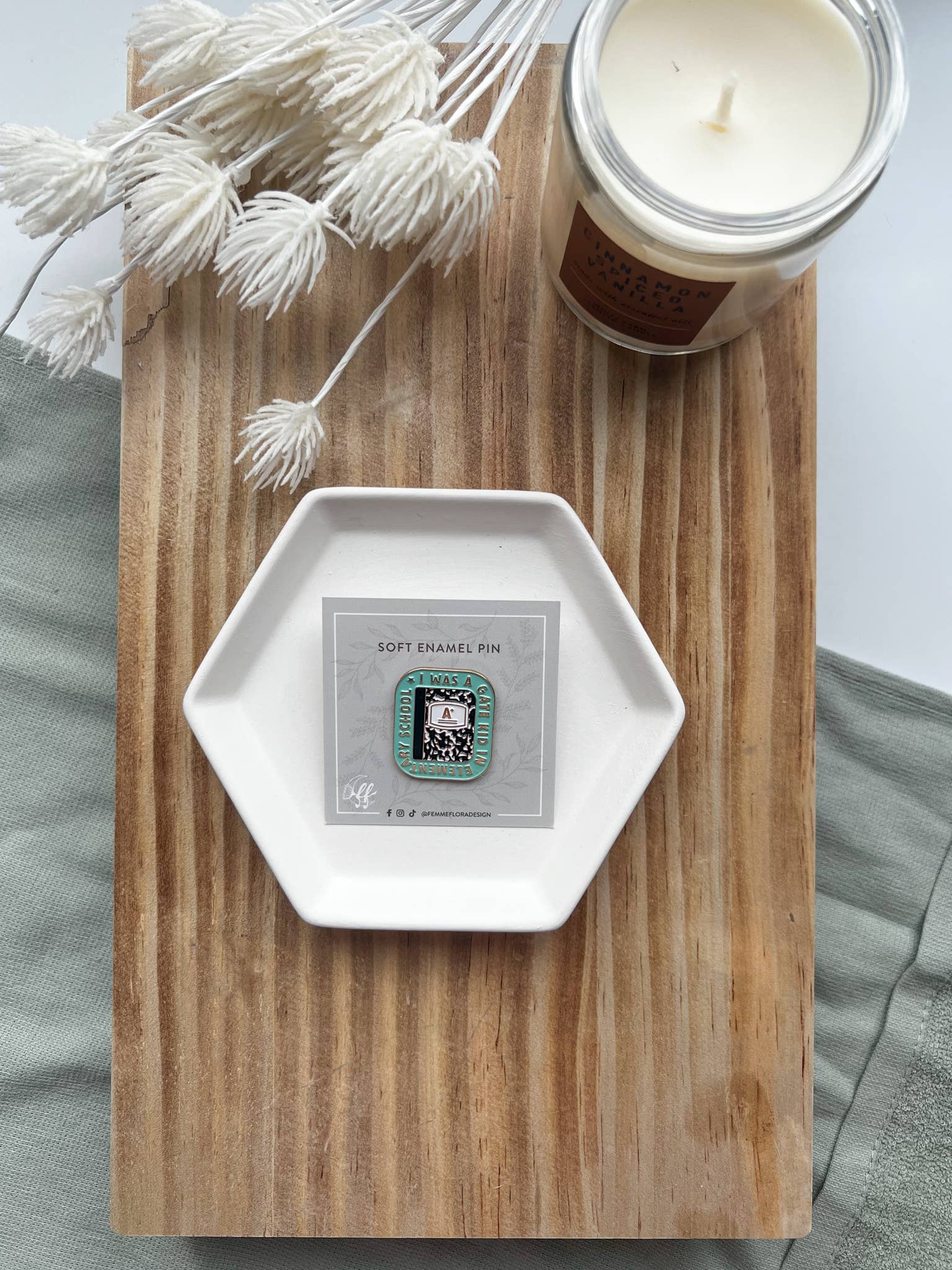 Femme Flora Design - Wholesale Lapel Pin/Button - I Was A GATE Kid In Elementary School Cute, Pastel Soft Enam2