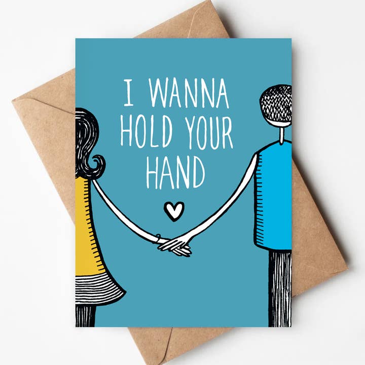 I Wanna Hold Your Hand Eco-friendly Card - Love Valentine for wholesale by Jenna's Doodles