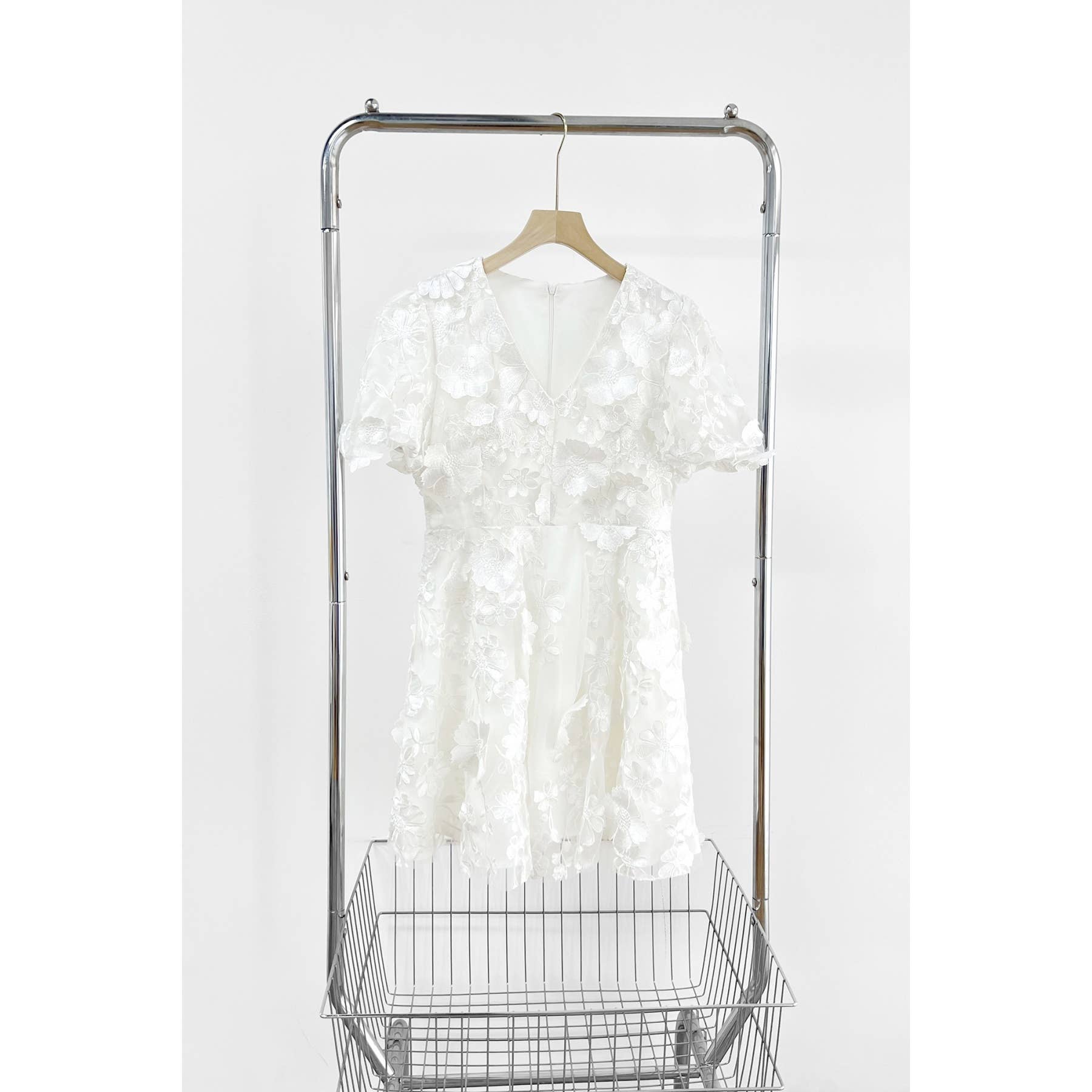 XHHH Inc - Wholesale Dress - Women's - X9035CD.3D Floral Embroidered Mini Dress1