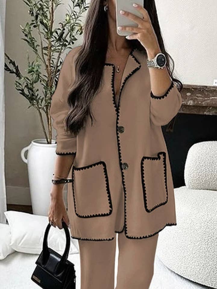 Marayn - Wholesale Top & Pant Set (NOT Loungewear) - Women's - EuroChic Patchwork Set FallWinter 25 Style18