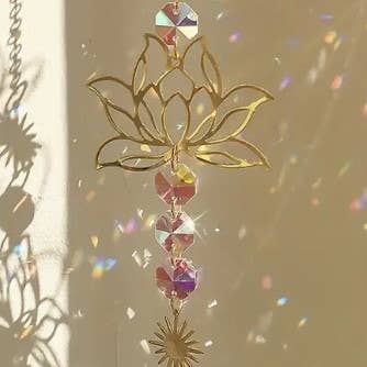 Wild Serenity Moon - Wholesale Suncatcher - Gold Lotus Suncatcher1