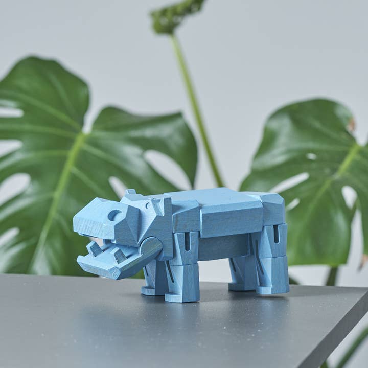 Yoshiaki Ito Design - Wholesale Wood Toy - Kids - Morphits ® Hippo Wooden Toy: Explore the Wild with Poseable10