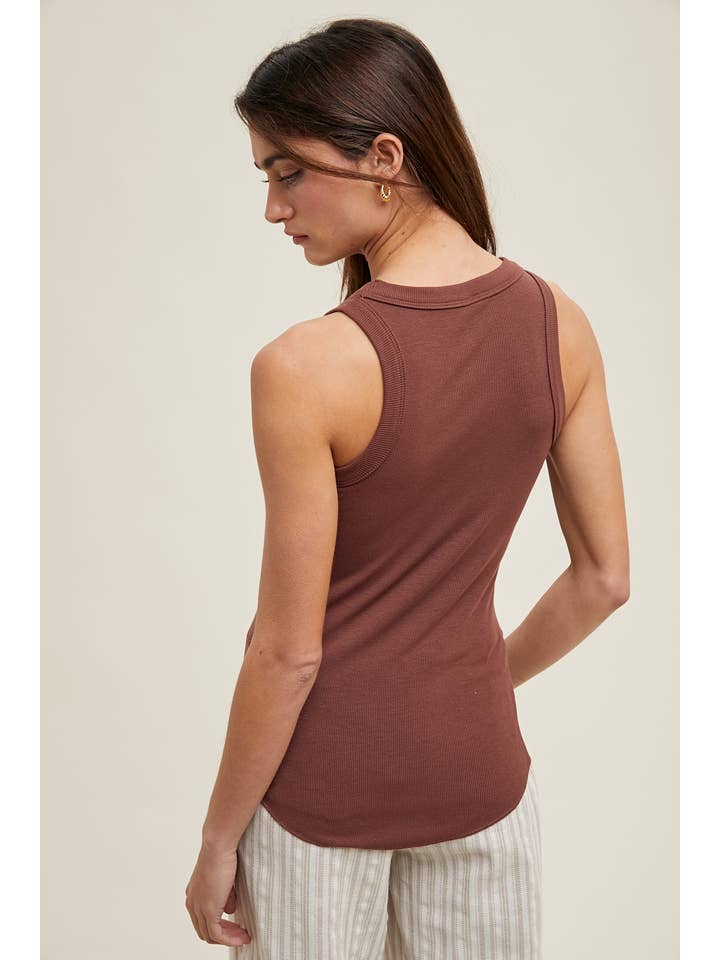 Wishlist Apparel - Wholesale Tank Top - Women's - CREW NECK RIBBED KNIT TANK TOP / WL18-1044