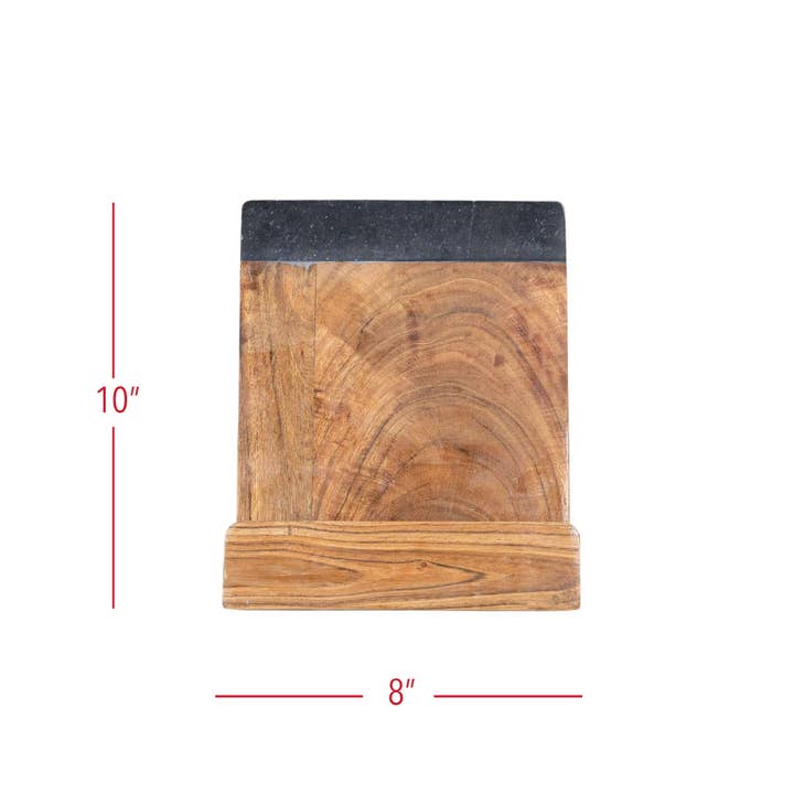 Foreside Home & Garden - Wholesale Book Holder - Louisa Cookbook Holder Acacia Wood Marble & Metal