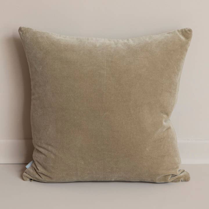 Sage Green Plain Velvet Cushion 50x50 for wholesale by Mahe Homeware
