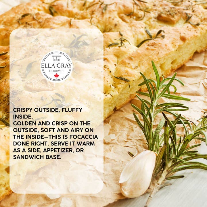 Ella Gray Gourmet - Vente Mélange pour pain - Mélange de focaccia à l'ail et au romarin2