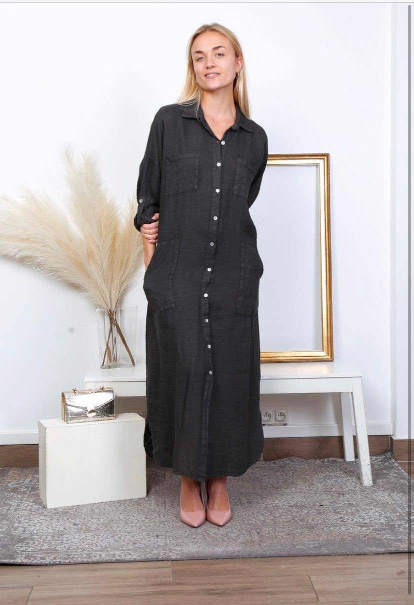 LÉA & LUC - Wholesale Dress - Women's - Long Dresses in 100% Linen REF. 114910