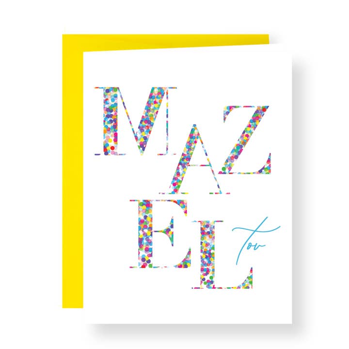 Mazel Tov Confetti Greeting Card for wholesale by Kramer Drive