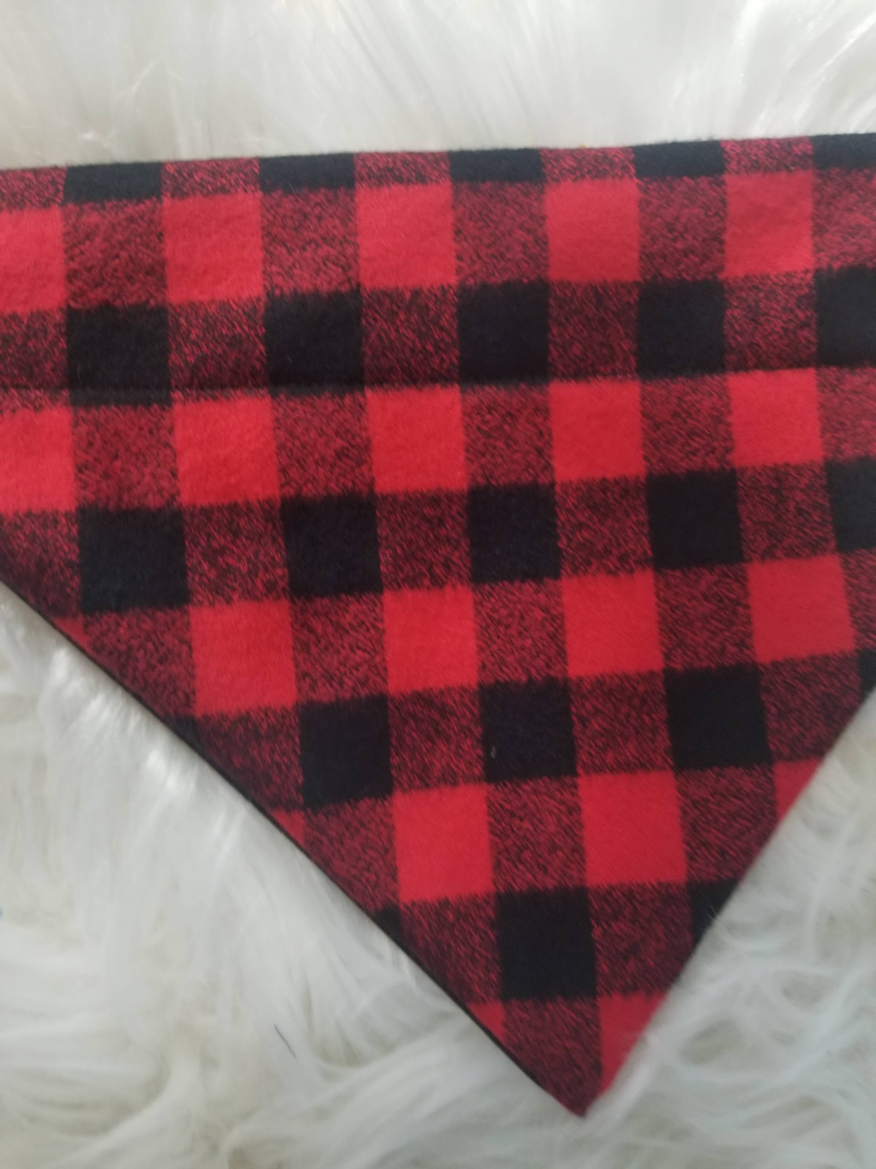 Top Rocks Doggie Wear - Wholesale Pet Bandana - Dog - Buffalo Plaid Flannel Over The Collar Dog Bandana1