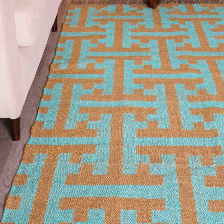 Chouhan Rugs - Wholesale Area Rug - Multicolor Handwoven Wool Jute Kilim Rug Vinatge Jute Rug 2