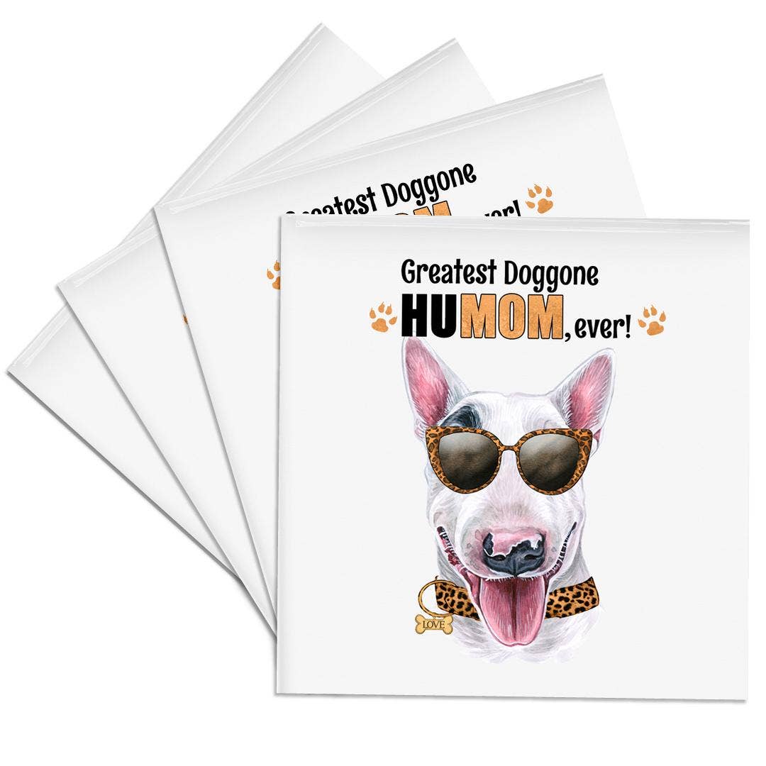 3dRose - Wholesale Coasters - 3dRose, Mothers Day Dog in Cheetah Print a Staffordshire Bull Terrier, Coaster0