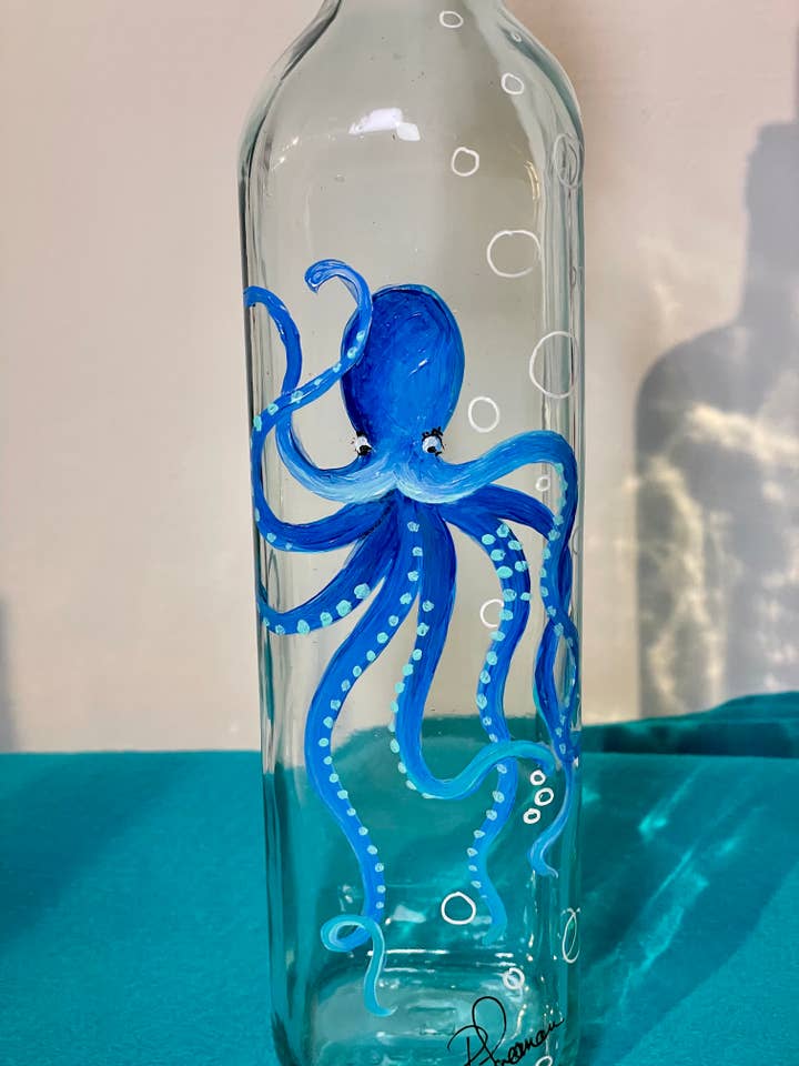 Oil Dispenser Cruets- Hand-Painted Coastal – Set of 6 for wholesale by Paula Freeman Art