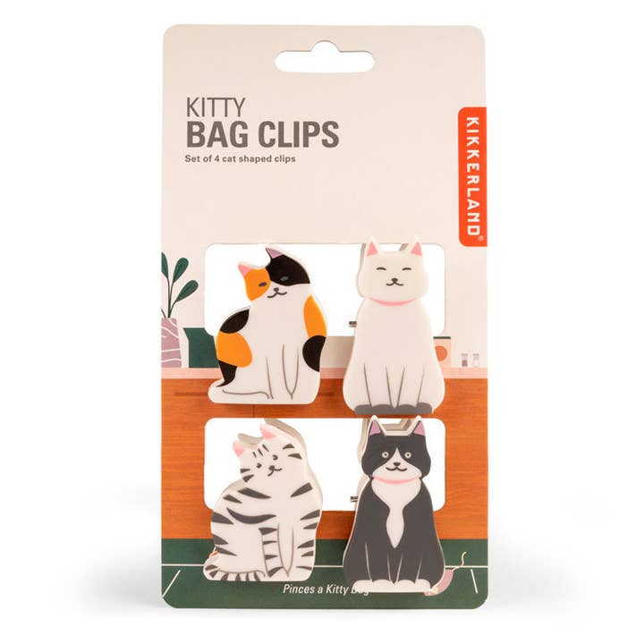Kitty Bag Clips for wholesale by Kikkerland Design Inc
