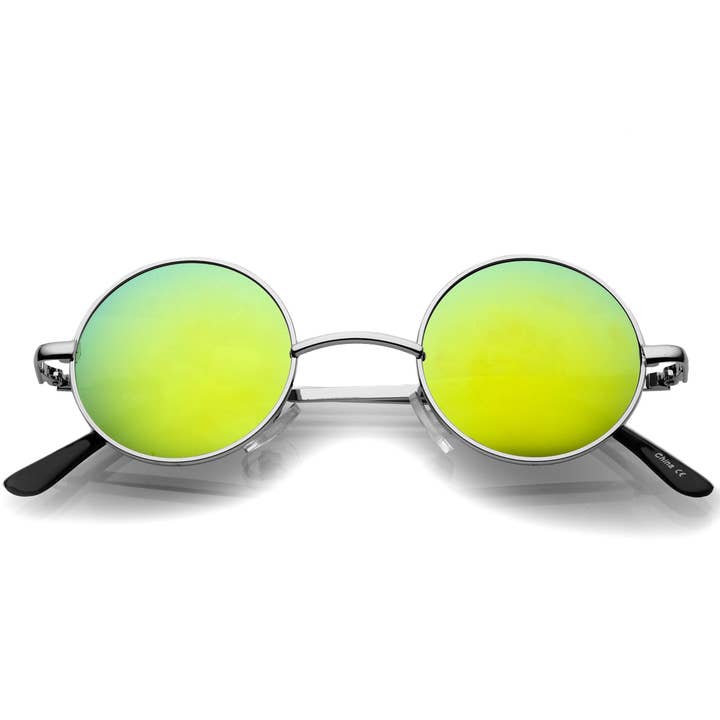 Retro Lennon Style Round Circle Metal Mirror Lens Sunglasses 1408 for wholesale by SPARE-SPECS, LLC