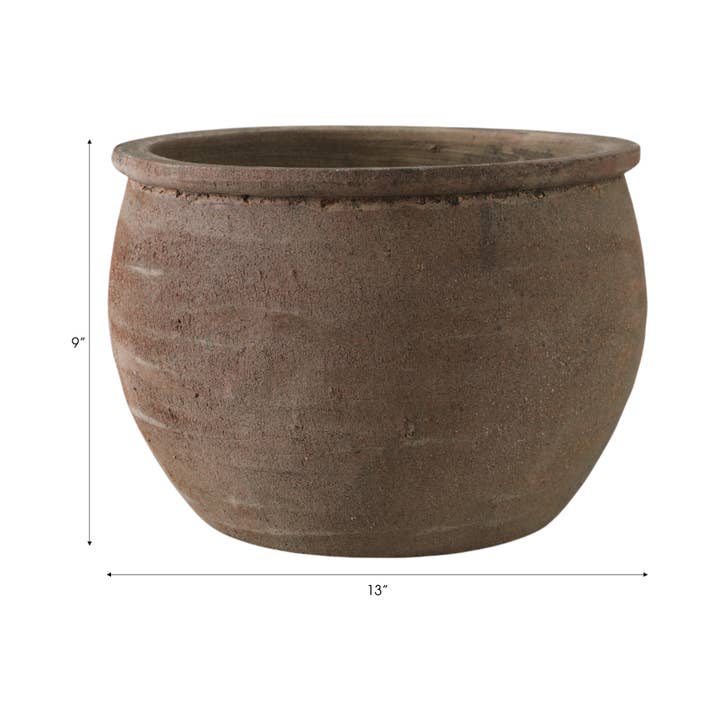 Sagebrook Home - Wholesale Plant Pot - Ceramic Traditional Textured Pot Planter - Brown, 13 in.3