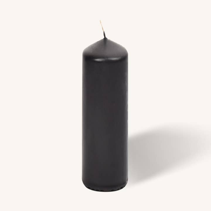 Black Pillar Candles - 2" x 9" - 4 Pack for wholesale by Hyoola Candles