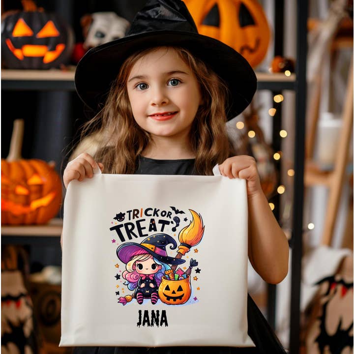 Bolsa de Truco o Trato Personalizada de Halloween con Nombre para venta al por mayor de Embroidery by BUBE