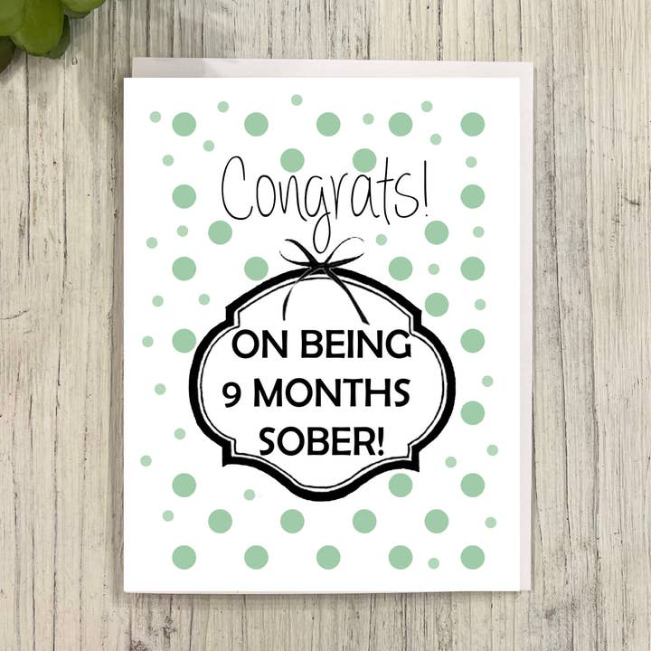 Carte bébé 9 mois Sober pour la vente par Great Odin's Hellos