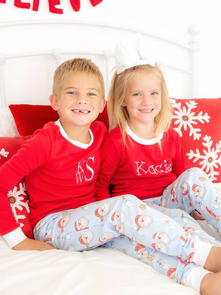 Two Piece Christmas Jammies - COOKIES FOR SANTA for wholesale by Love That Cotton