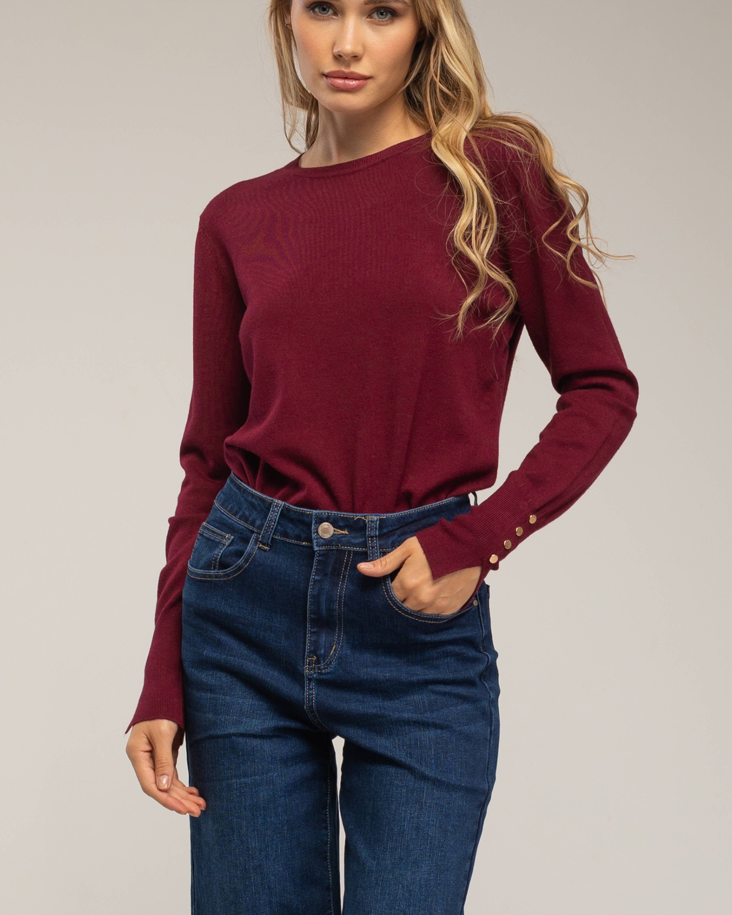 Tantra - Wholesale Knit Sweater - Women's - Fine knit sweater with wool, round neck2