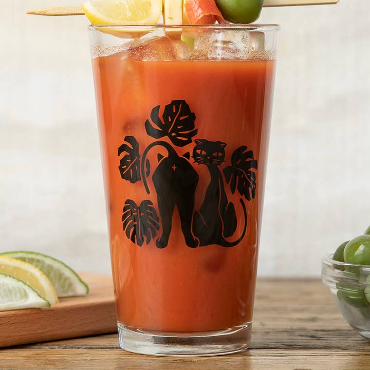 Cat Pint Glass β Funny Screen-Printed Beer Glass for wholesale by Two Little Fruits