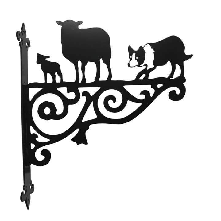 Border Collie & Sheep Ornamental Bracket for wholesale by Steel Images