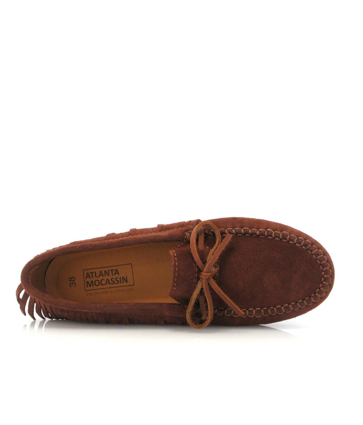 Brown Fringed Moccasins - muscat suede for wholesale on Faire4