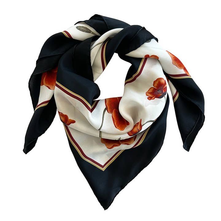 Foulard di seta - Papavero - 50 x 50 cm per la vendita all'ingrosso da parte di Koustrupco