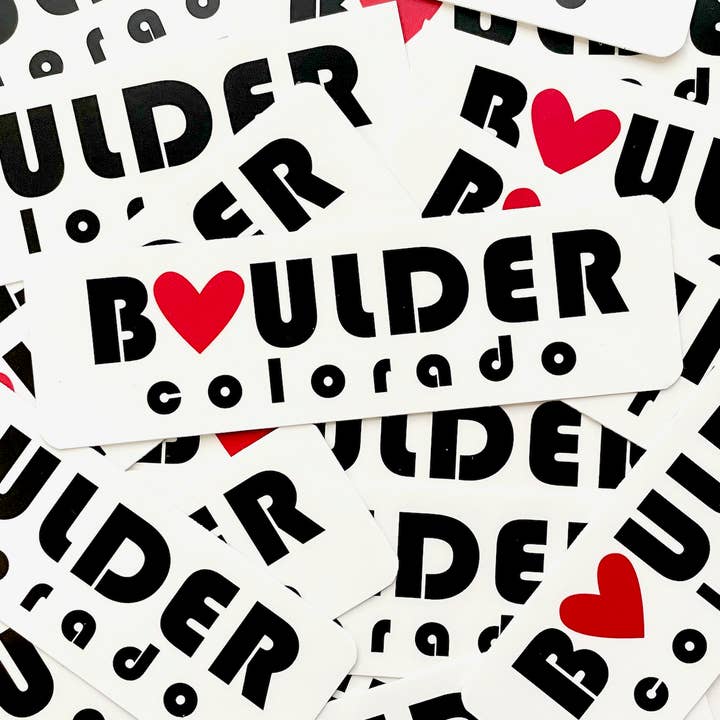 Boulder Colorado Rectangle Sticker for wholesale by DoodleGirl Designs