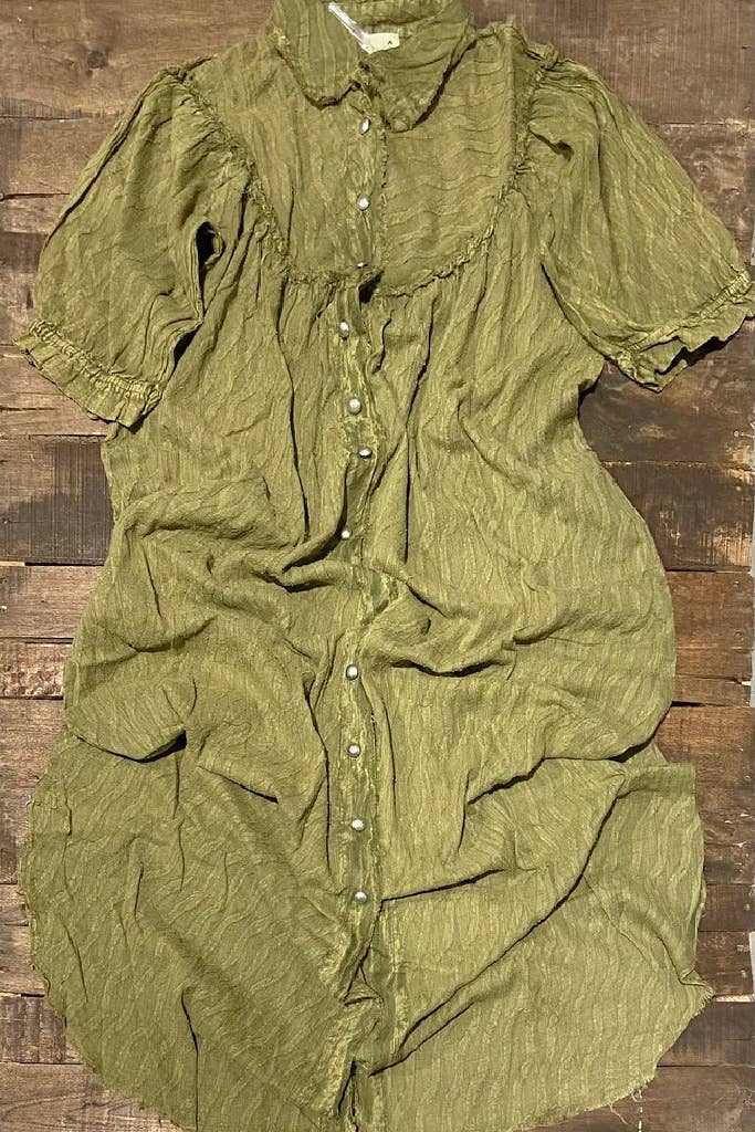 Jaded Gypsy - Wholesale Kimono - Women's - Evening Waves Duster - Vintage Olive1