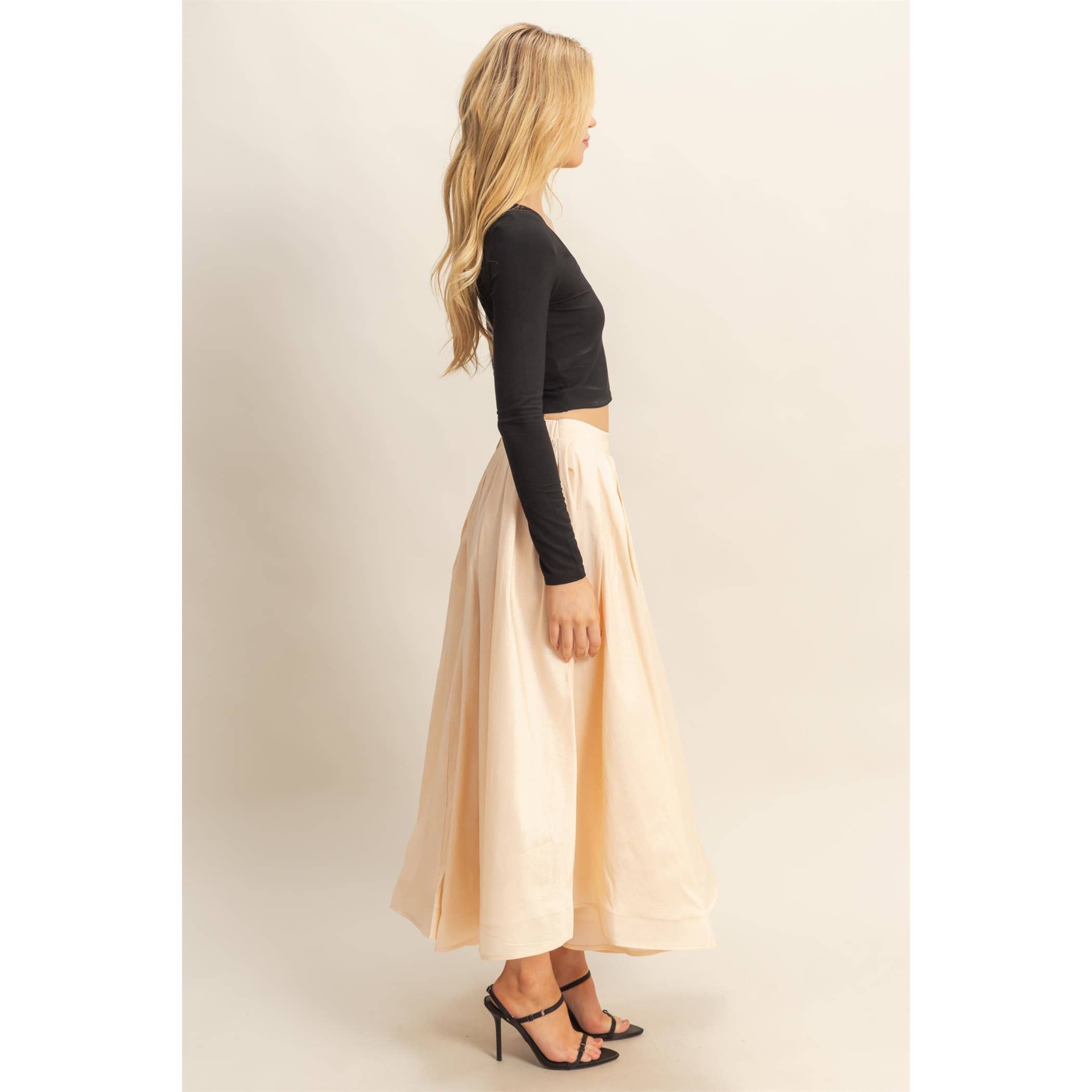 HYFVE - Vendita all'ingrosso Gonna - Donna - Gonna midi a pieghe classica a trapezio29