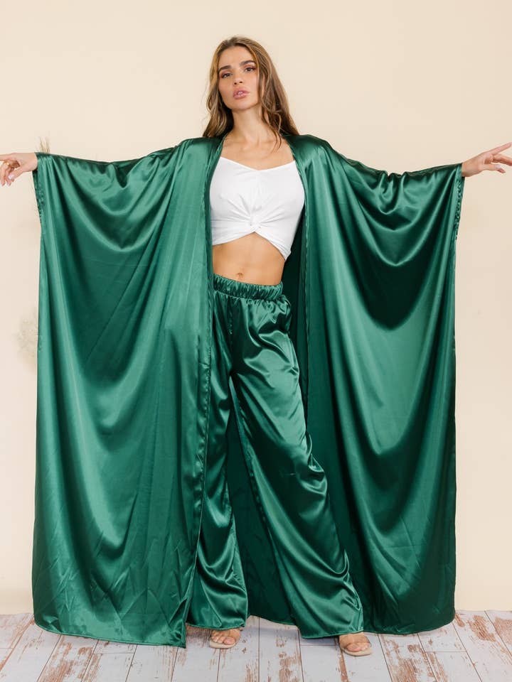 HH707R-S Duster Pants & Robe 2 Piece Set for wholesale by H&H Fashion Inc.