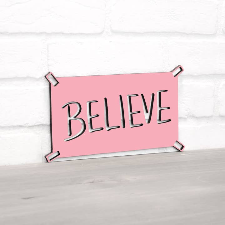 Spunky Fluff - Wholesale Wall Sign - Believe Ted Lasso Quote Locker Room Sign5