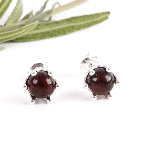 Brincos de prata esterlina Gemas de âmbar vermelho por atacado de Baltic Amber SOS