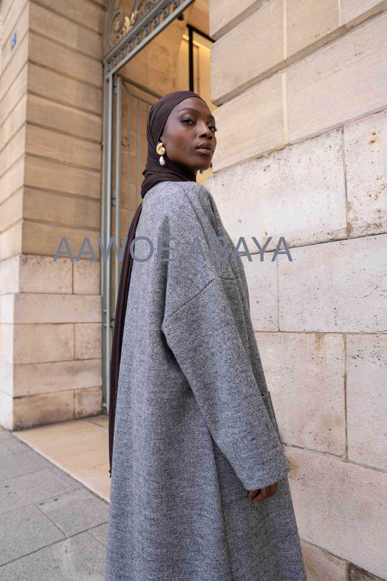 Aawoe Abaya – Casaco - Mulher por atacado – Casaco longo de inverno - comprimento 145 cm - 21601