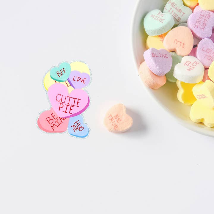 Conversation Hearts Sticker for wholesale by Victoria Virginia