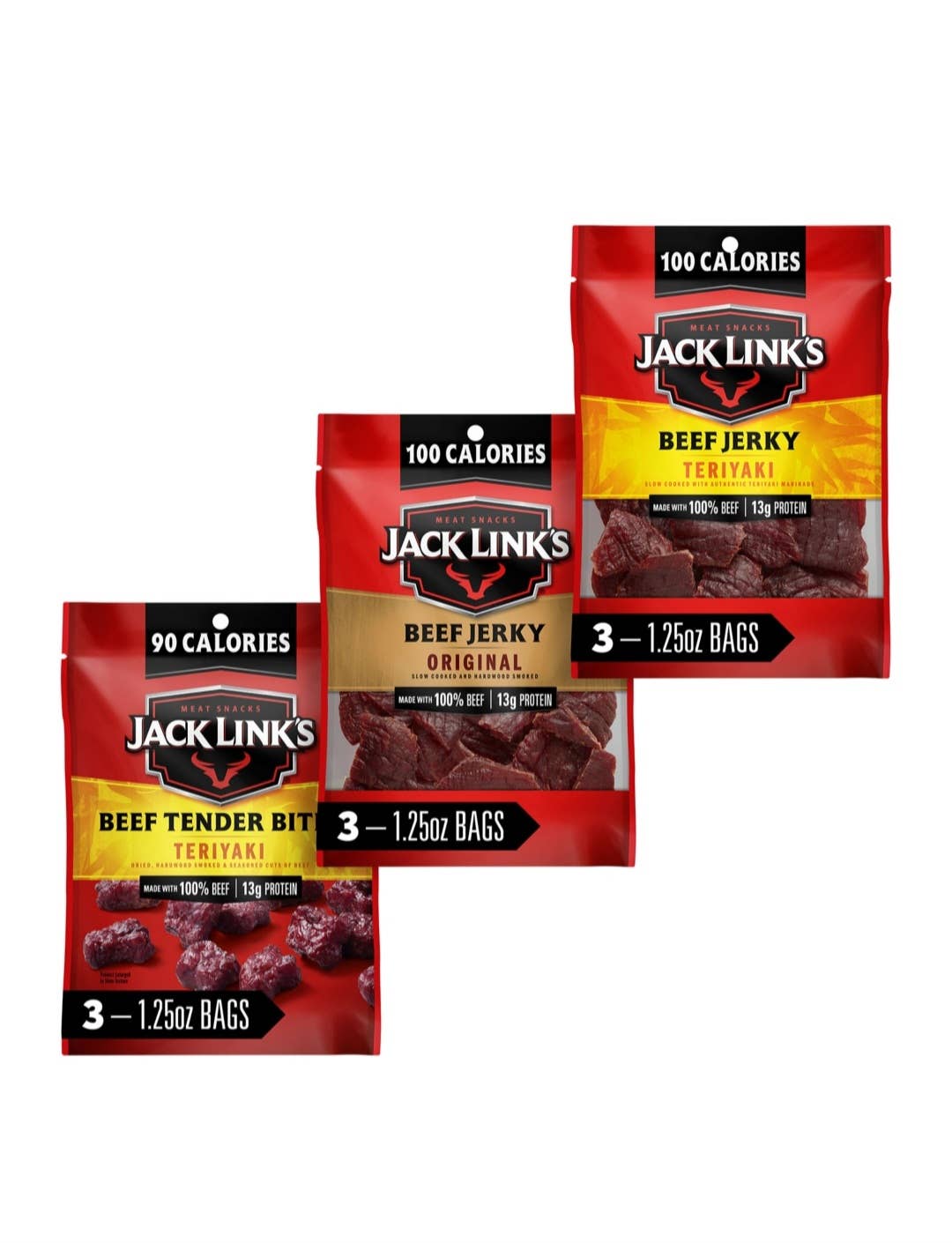 Majestic Wholesale - Vente Viande séchée - Pack varié de Jerky de bœuf Jack Link's – 9 unités, 35g chacun1