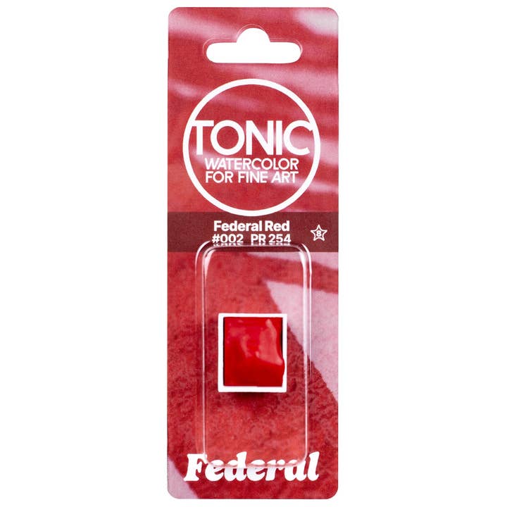 Tonic Watercolor Half Pans, #002 Federal Red for wholesale by Federal Color