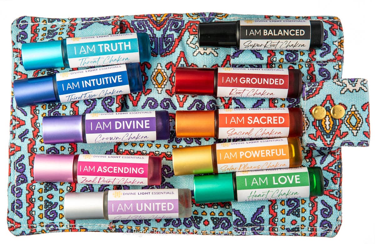 Divine Light Codes - Wholesale Essential Oil Roll-On - Chakra Balancing Elixirs - Essential Oils - 10 Roller Bottles Set2